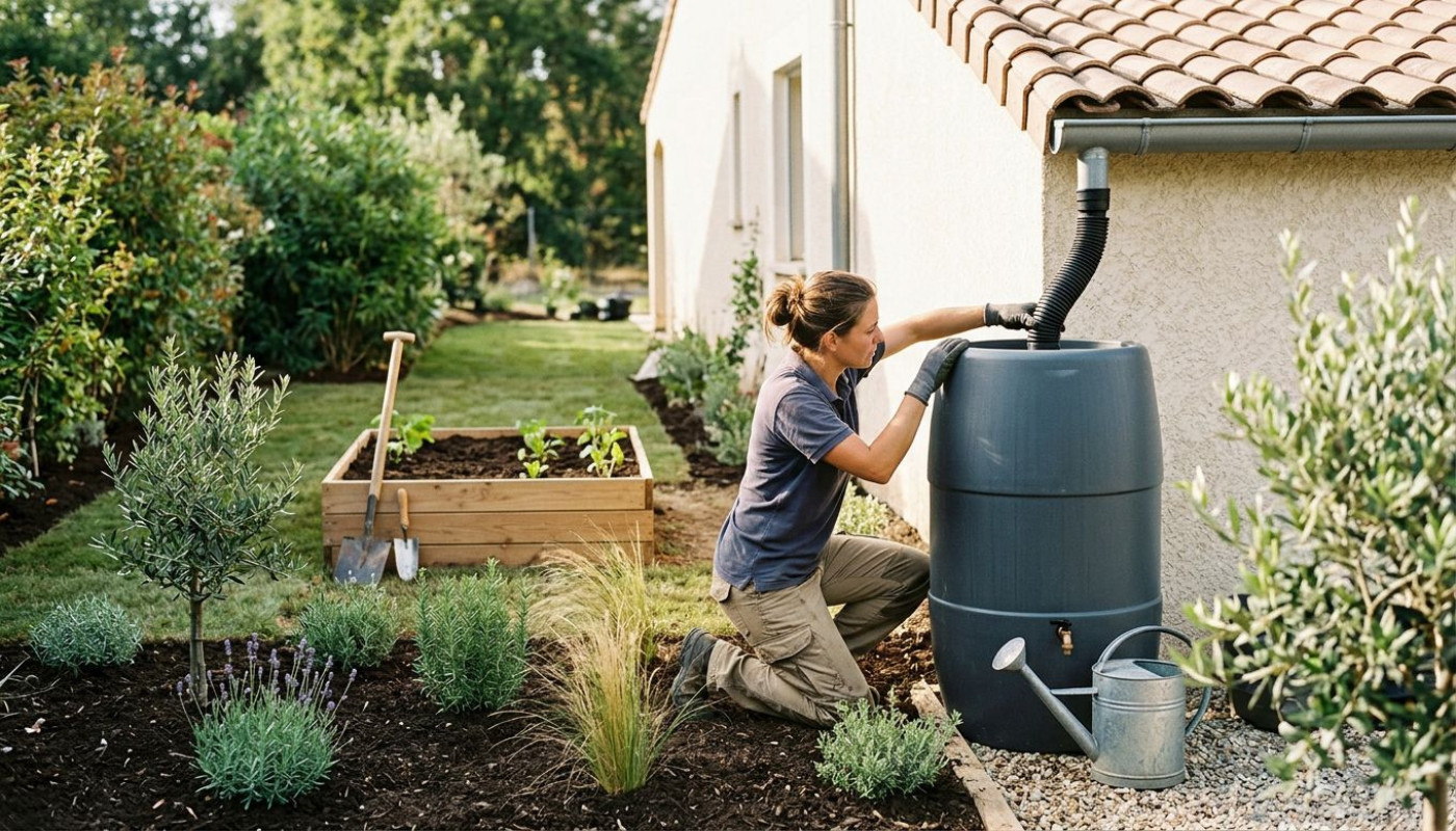 Création d'espaces verts : intégrer la récupération d'eau de pluie